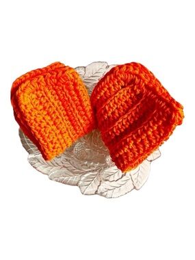 HAND CRAFTED Colorful Tangerine 100% Cotton All Purpose Wash or Dish Cloths